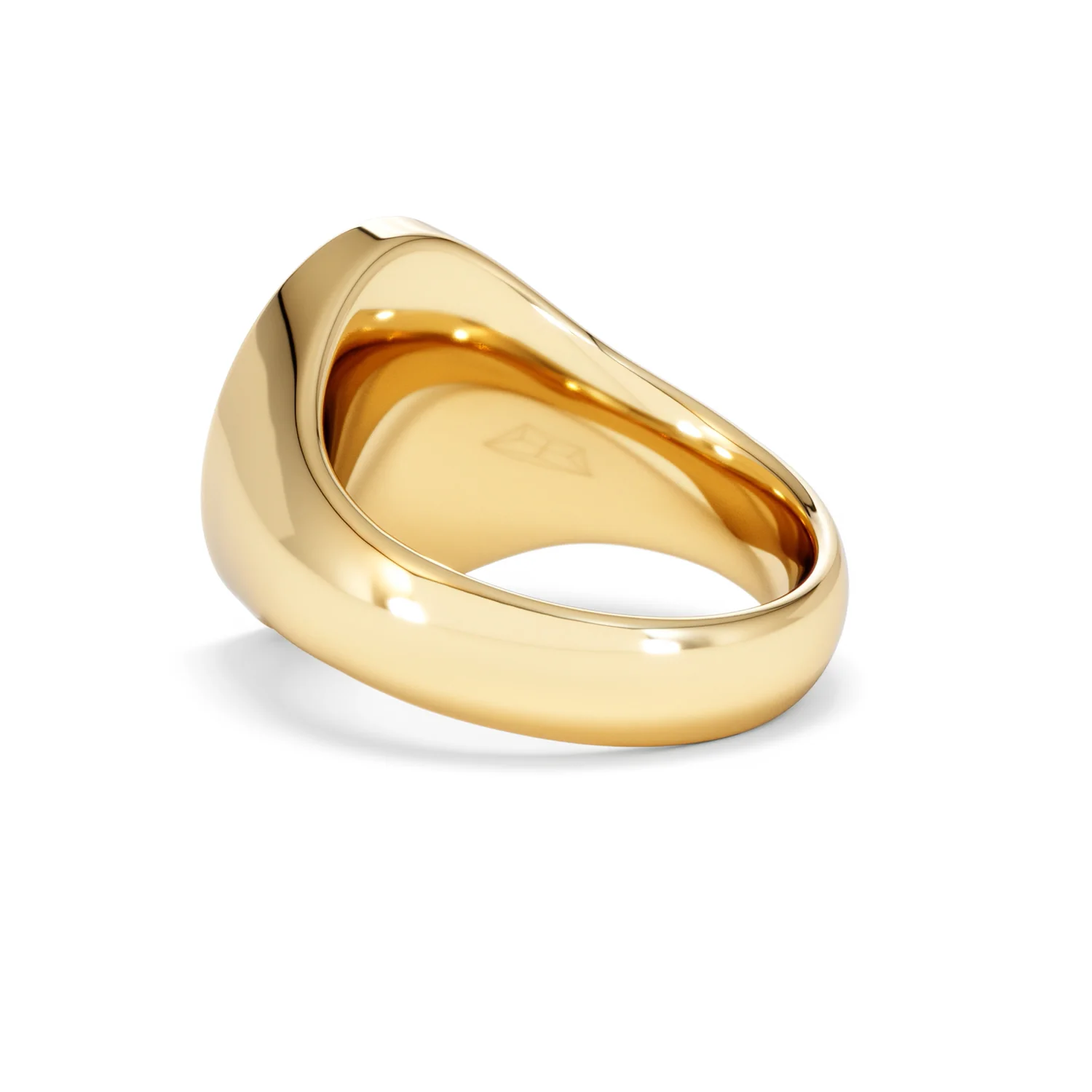 Crest 0.03ct Lab Diamond Men's Oval Signet Ring in 18K Yellow Gold Vermeil - Image 57
