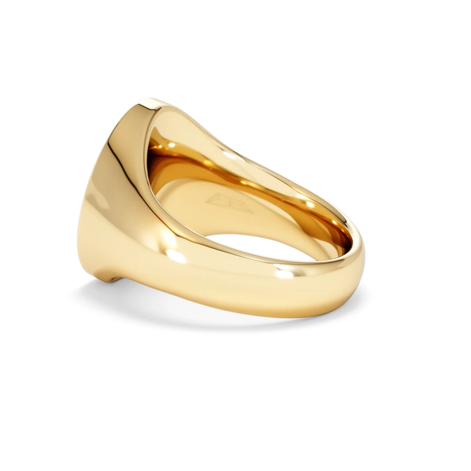 Crest 0.03ct Lab Diamond Men's Oval Signet Ring in 18K Yellow Gold Vermeil - Image 61