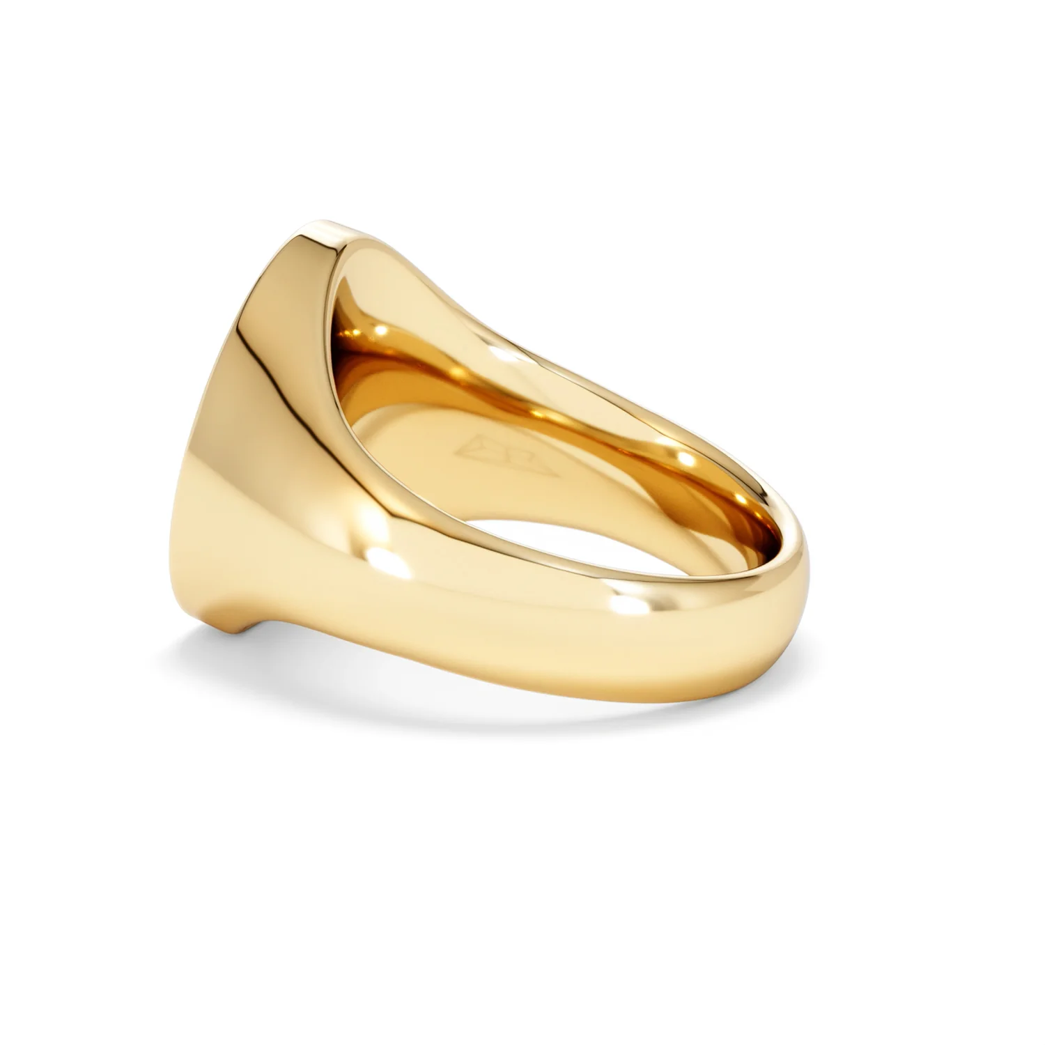 Crest 0.03ct Lab Diamond Men's Oval Signet Ring in 18K Yellow Gold Vermeil - Image 62