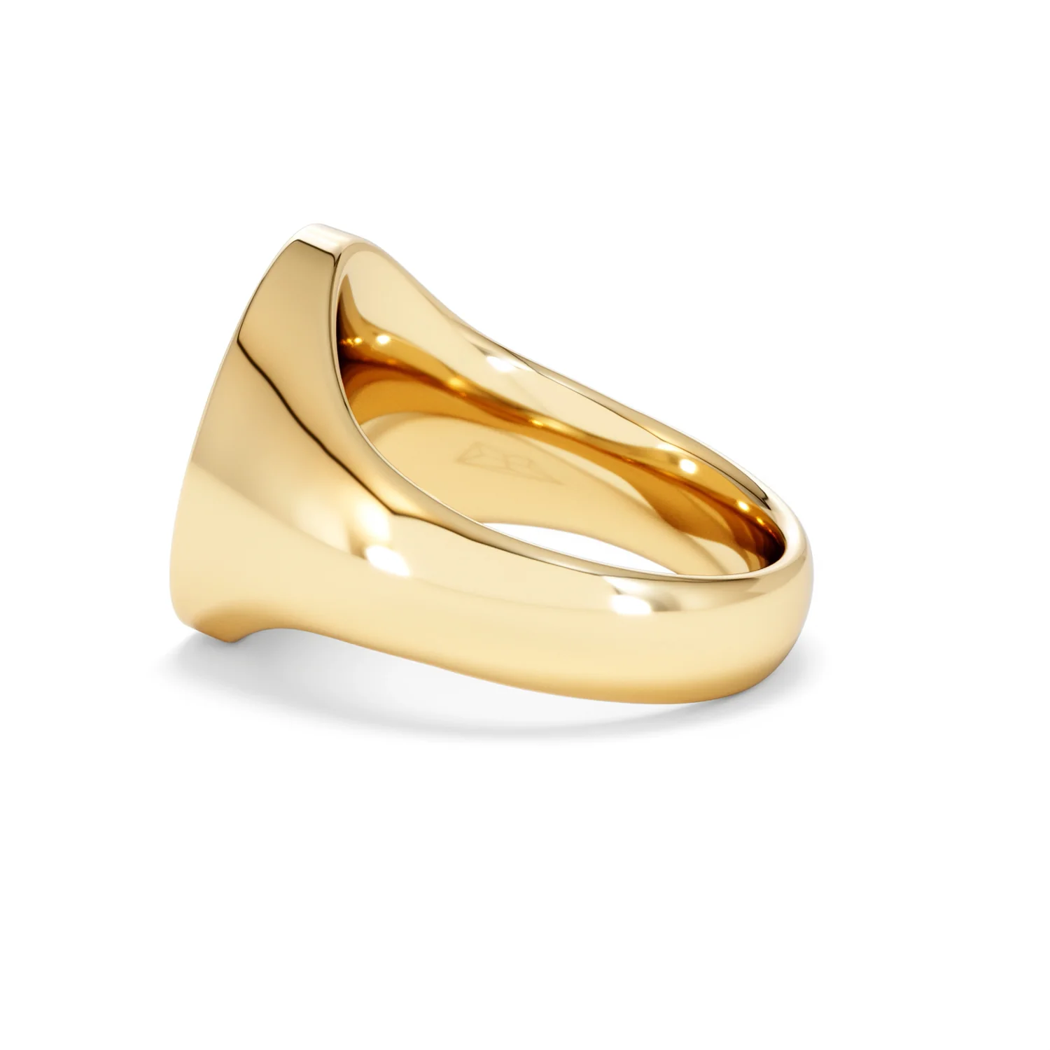 Crest 0.03ct Lab Diamond Men's Oval Signet Ring in 18K Yellow Gold Vermeil - Image 63