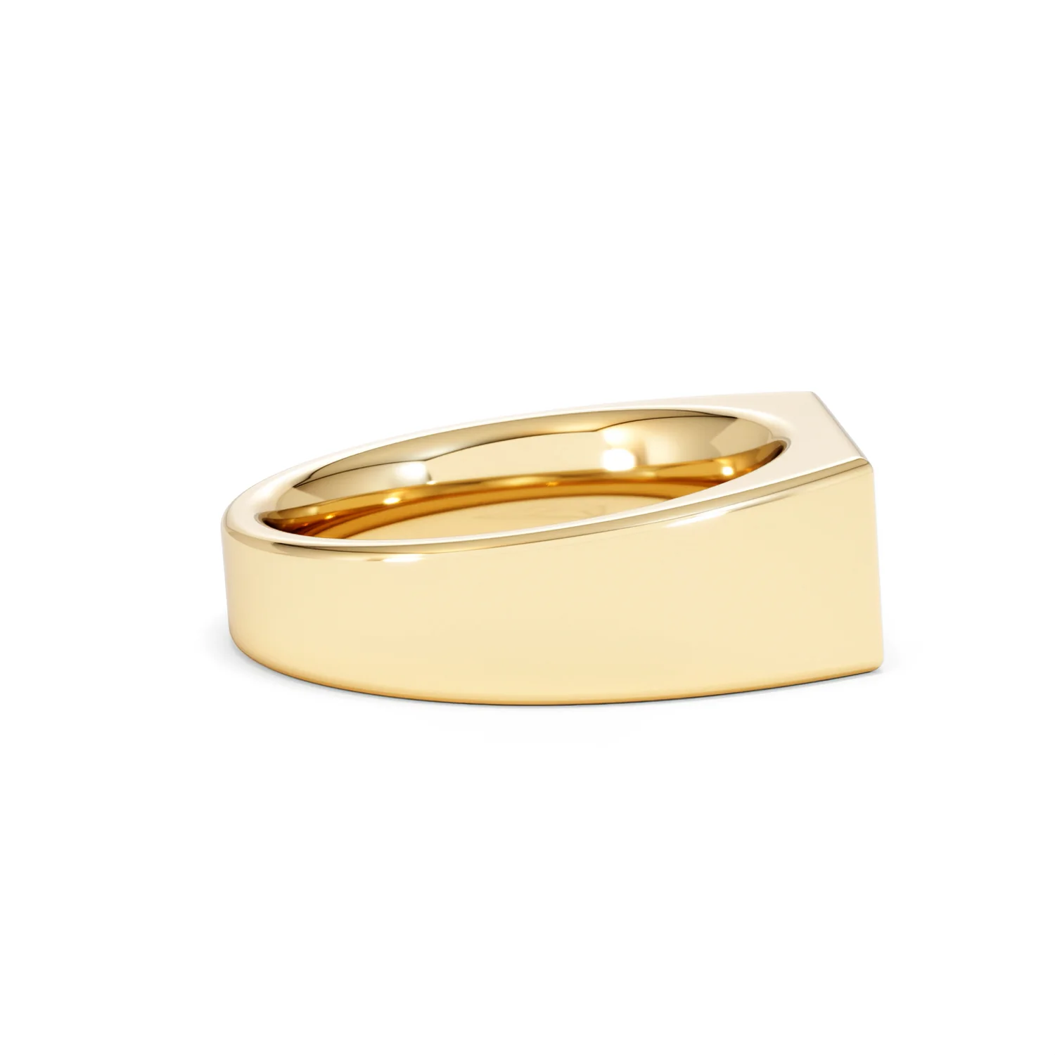 Crest 0.03ct Lab Diamond Men's Rectangle Signet Ring in 18K Yellow Gold Vermeil - Image 29