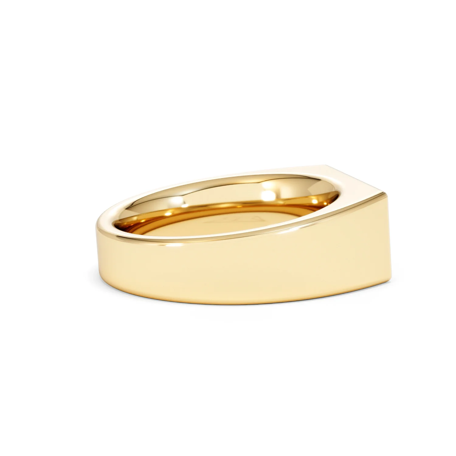Crest 0.03ct Lab Diamond Men's Rectangle Signet Ring in 18K Yellow Gold Vermeil - Image 32