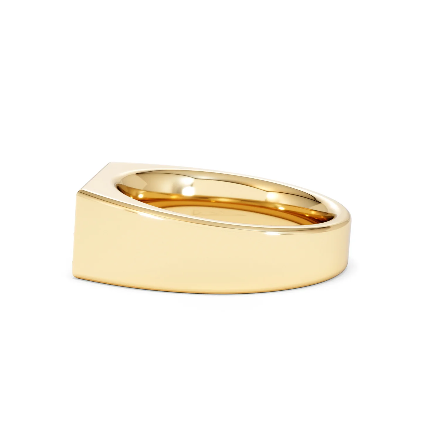 Crest 0.03ct Lab Diamond Men's Rectangle Signet Ring in 18K Yellow Gold Vermeil - Image 66
