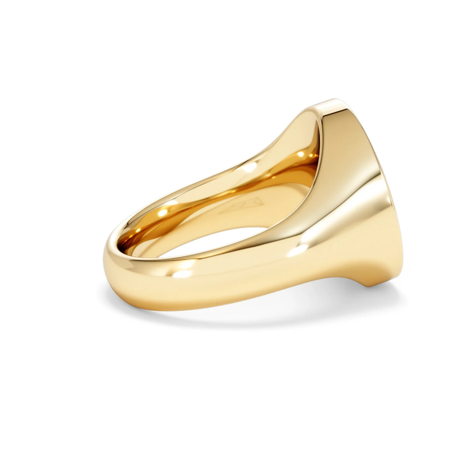 Crest 0.03ct Lab Diamond Men's Round Signet Ring in 18K Yellow Gold Vermeil - Image 31