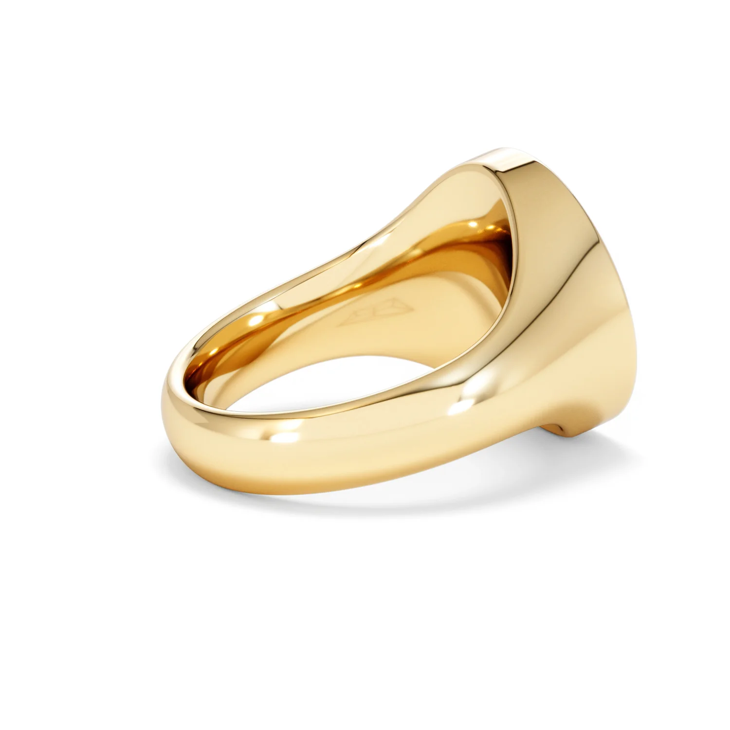 Crest 0.03ct Lab Diamond Men's Round Signet Ring in 18K Yellow Gold Vermeil - Image 34