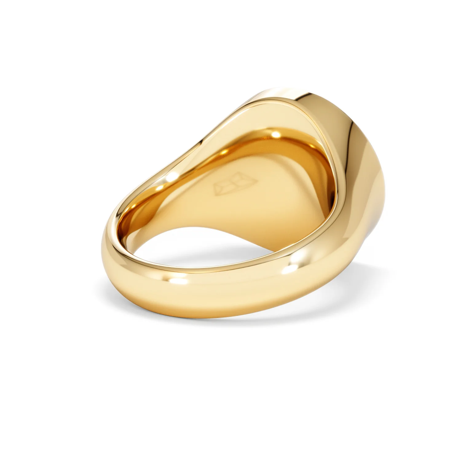 Crest 0.03ct Lab Diamond Men's Round Signet Ring in 18K Yellow Gold Vermeil - Image 40