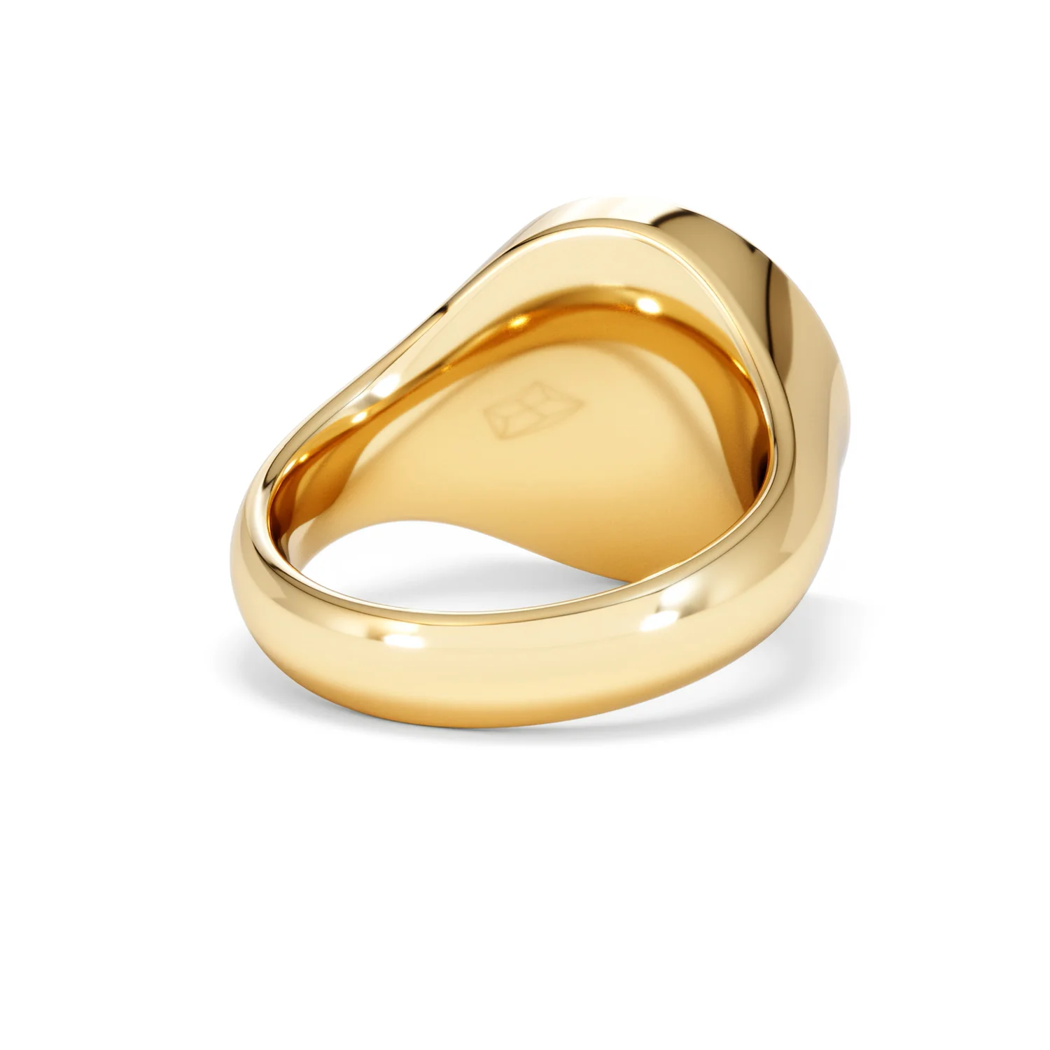 Crest 0.03ct Lab Diamond Men's Round Signet Ring in 18K Yellow Gold Vermeil - Image 42