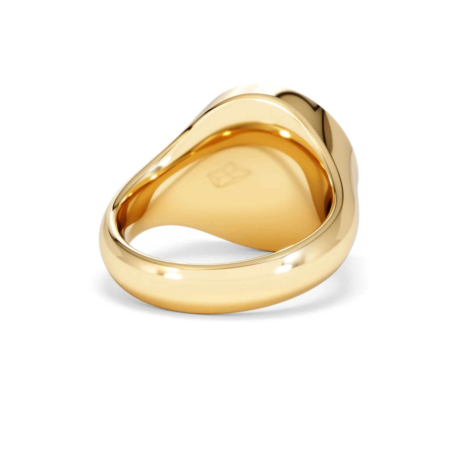 Crest 0.03ct Lab Diamond Men's Round Signet Ring in 18K Yellow Gold Vermeil - Image 43