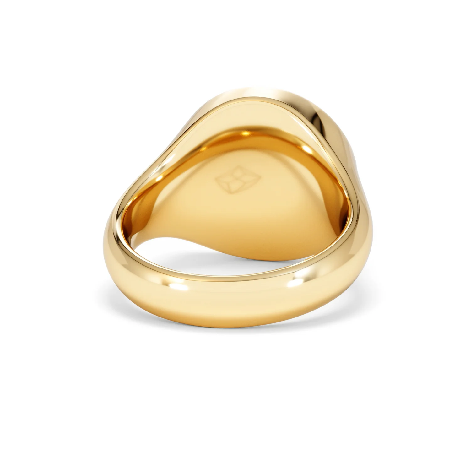 Crest 0.03ct Lab Diamond Men's Round Signet Ring in 18K Yellow Gold Vermeil - Image 45
