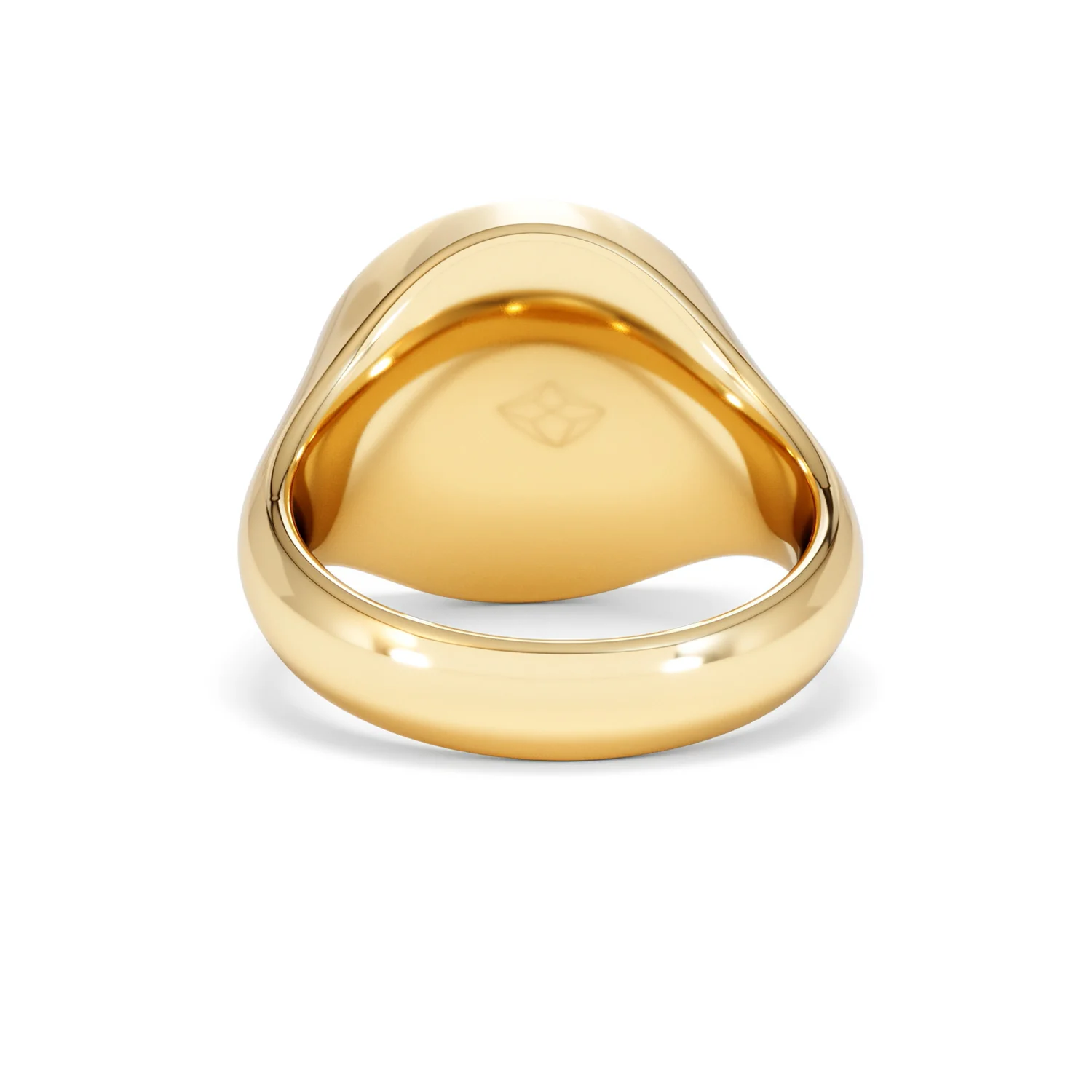 Crest 0.03ct Lab Diamond Men's Round Signet Ring in 18K Yellow Gold Vermeil - Image 49