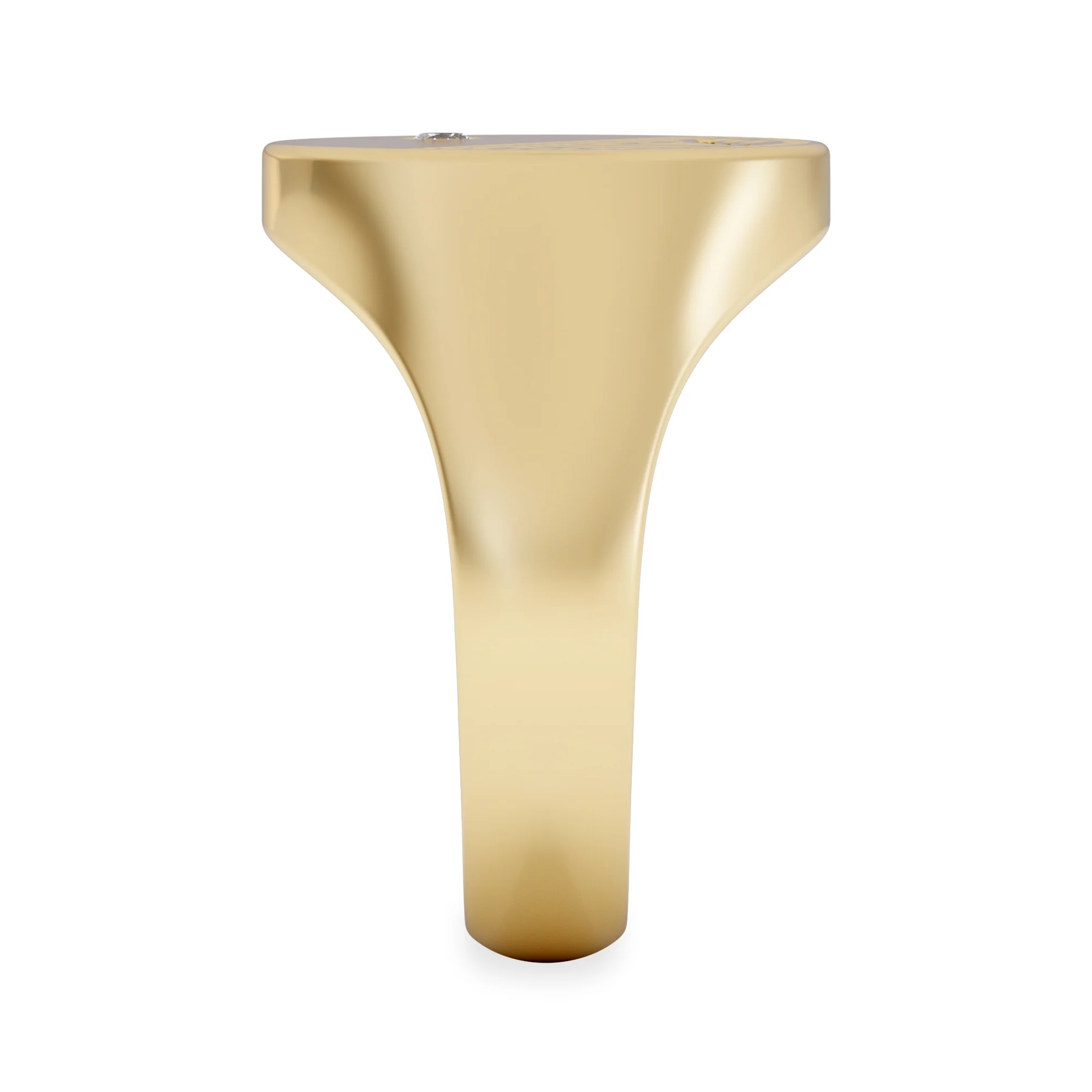 Crest 0.03ct Lab Diamond Men's Round Signet Ring in 18K Yellow Gold Vermeil - Image 5