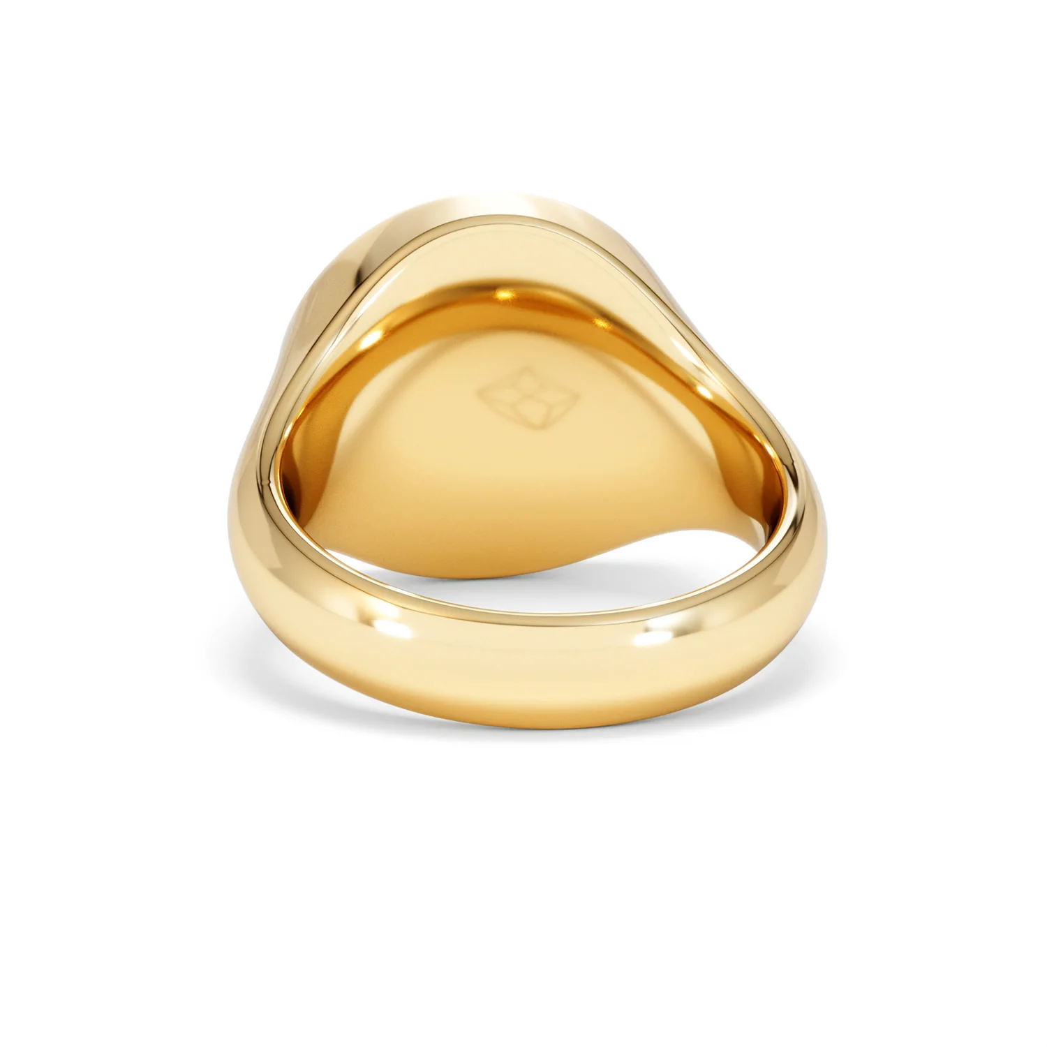 Crest 0.03ct Lab Diamond Men's Round Signet Ring in 18K Yellow Gold Vermeil - Image 50