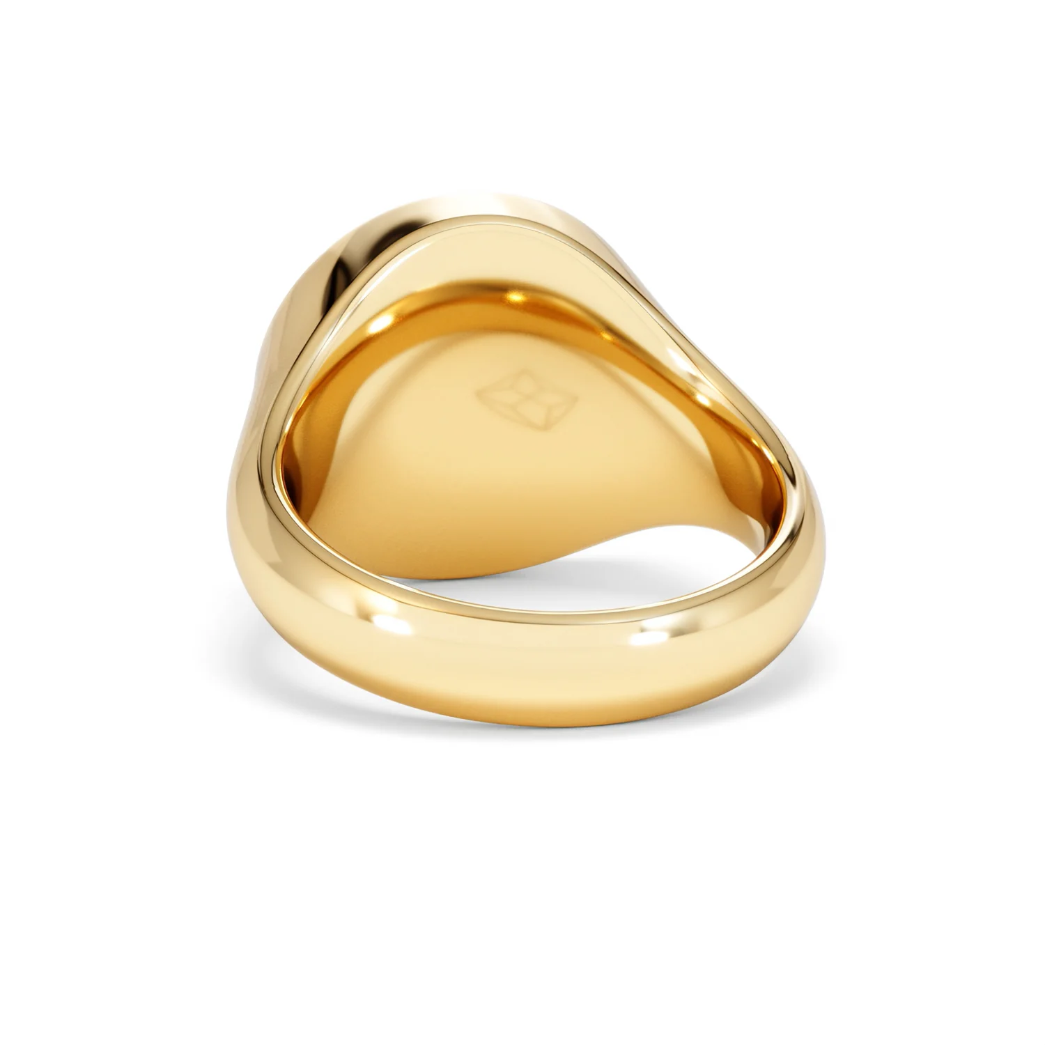 Crest 0.03ct Lab Diamond Men's Round Signet Ring in 18K Yellow Gold Vermeil - Image 51