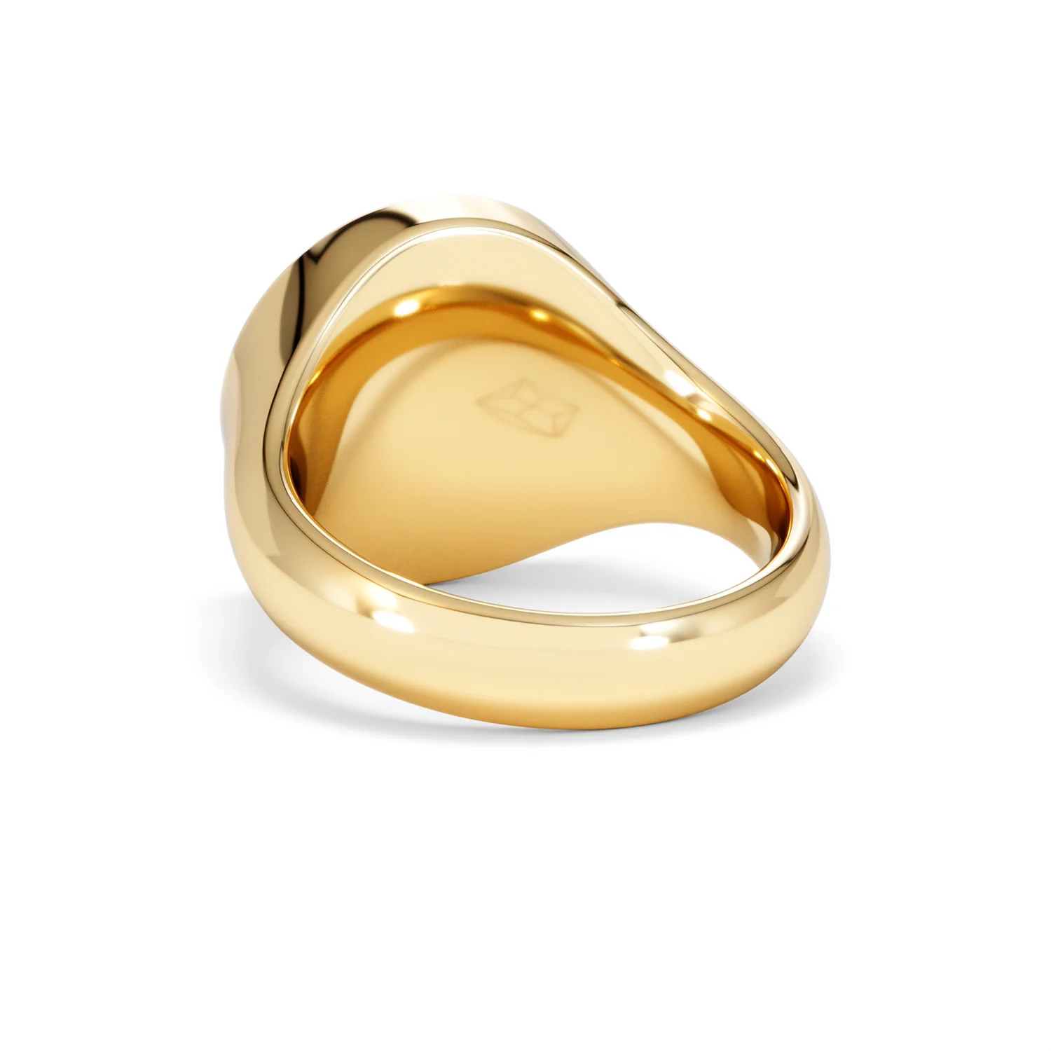 Crest 0.03ct Lab Diamond Men's Round Signet Ring in 18K Yellow Gold Vermeil - Image 53