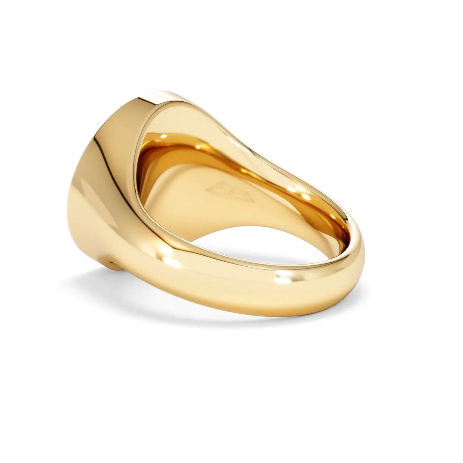 Crest 0.03ct Lab Diamond Men's Round Signet Ring in 18K Yellow Gold Vermeil - Image 59