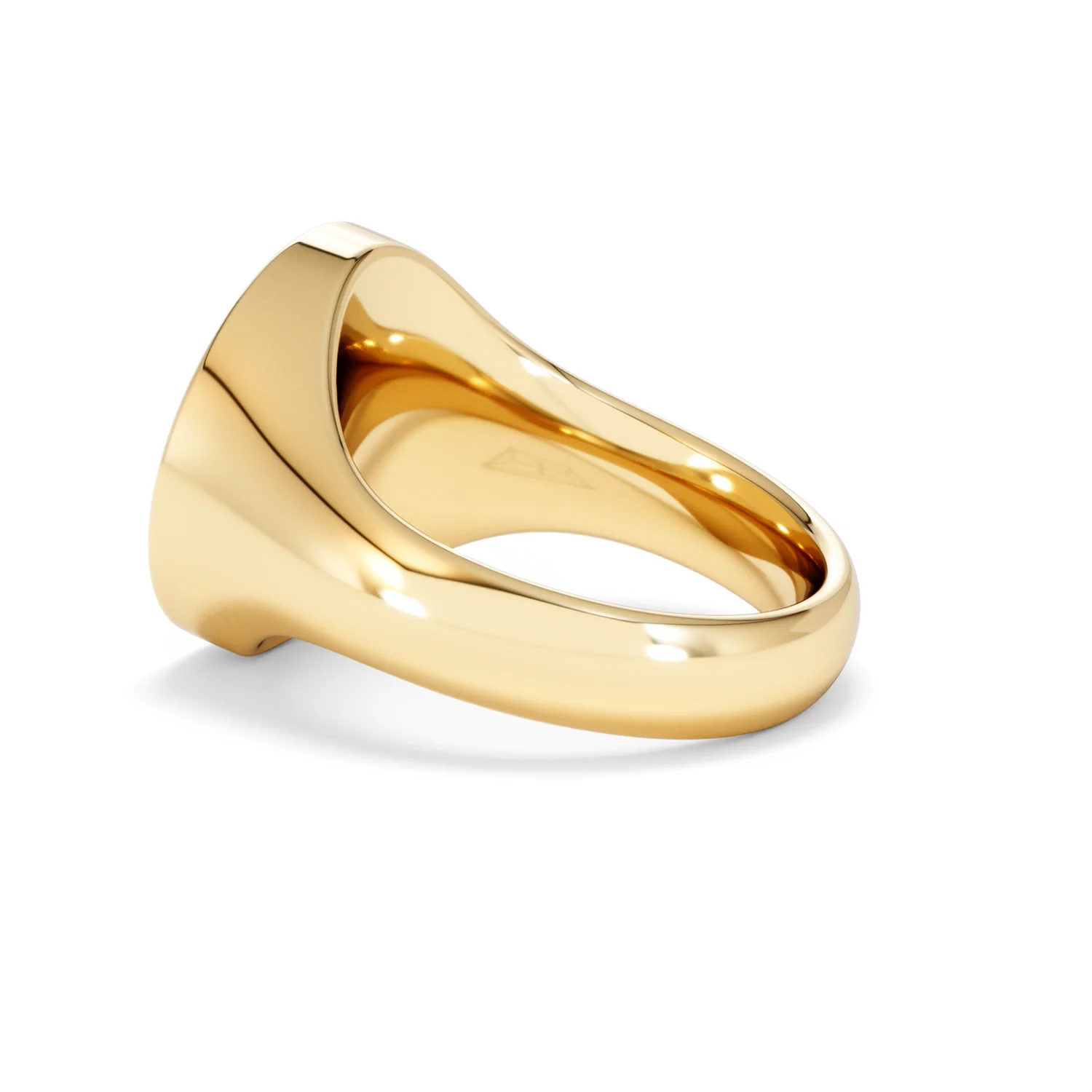 Crest 0.03ct Lab Diamond Men's Round Signet Ring in 18K Yellow Gold Vermeil - Image 62