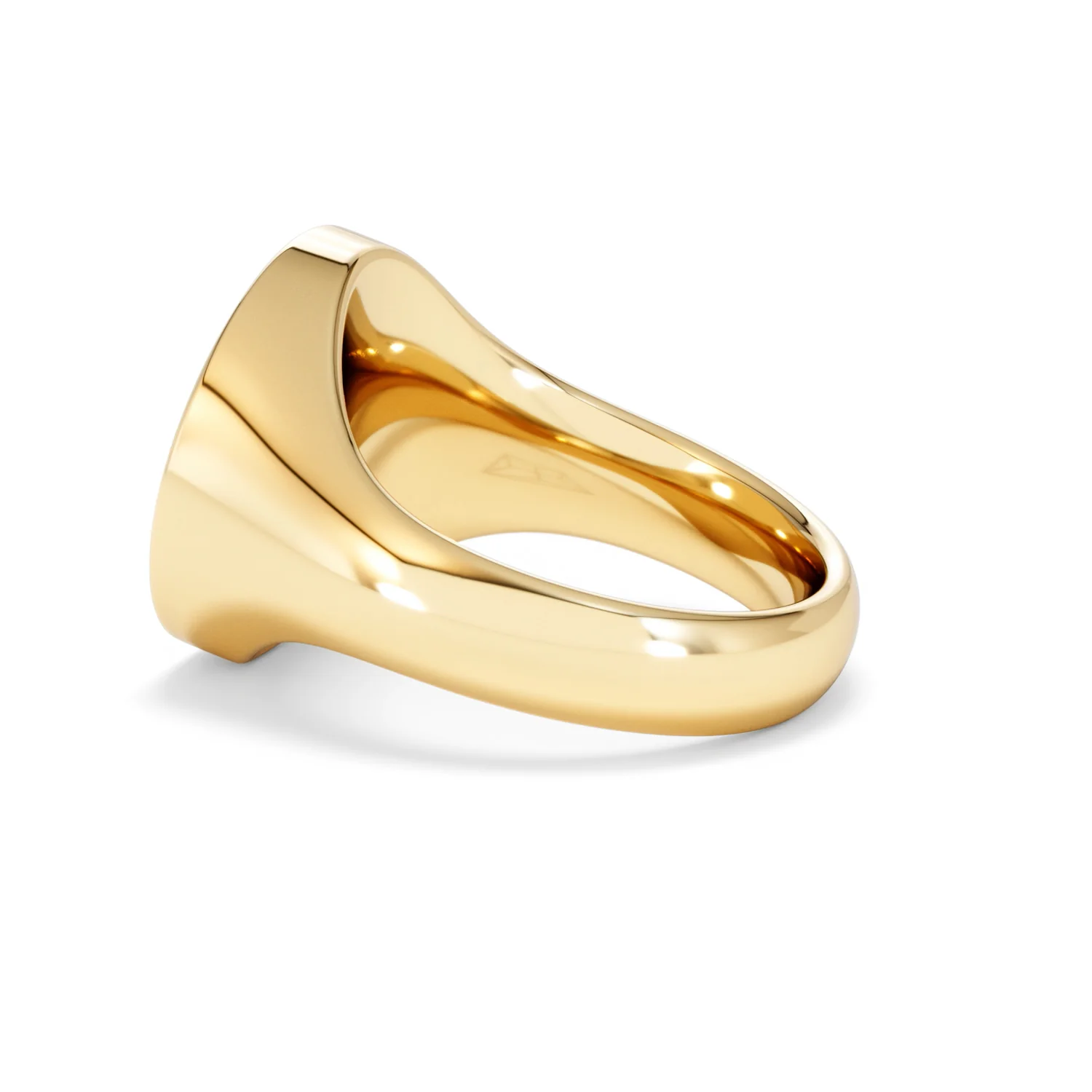 Crest 0.03ct Lab Diamond Men's Round Signet Ring in 18K Yellow Gold Vermeil - Image 63