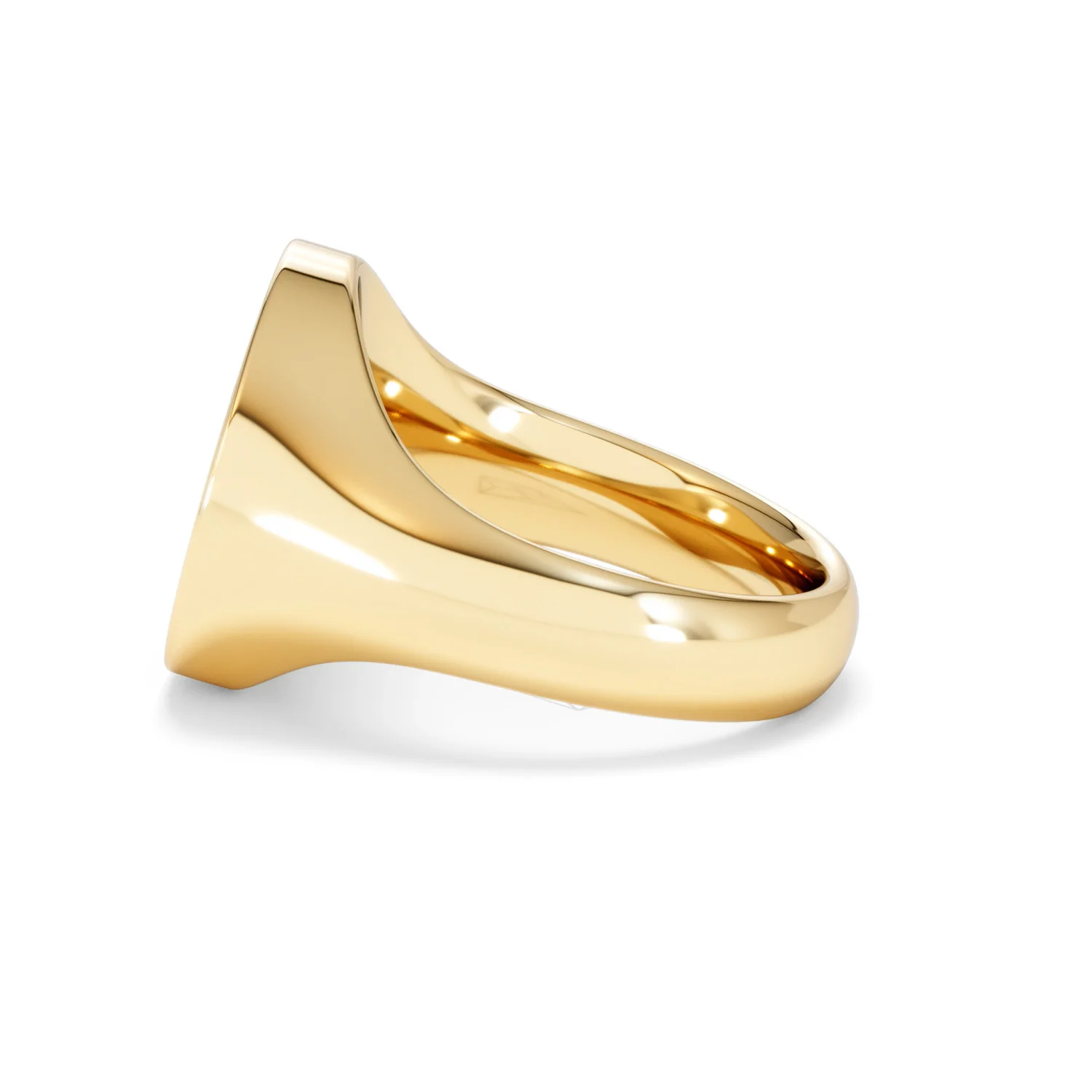 Crest 0.03ct Lab Diamond Men's Round Signet Ring in 18K Yellow Gold Vermeil - Image 67