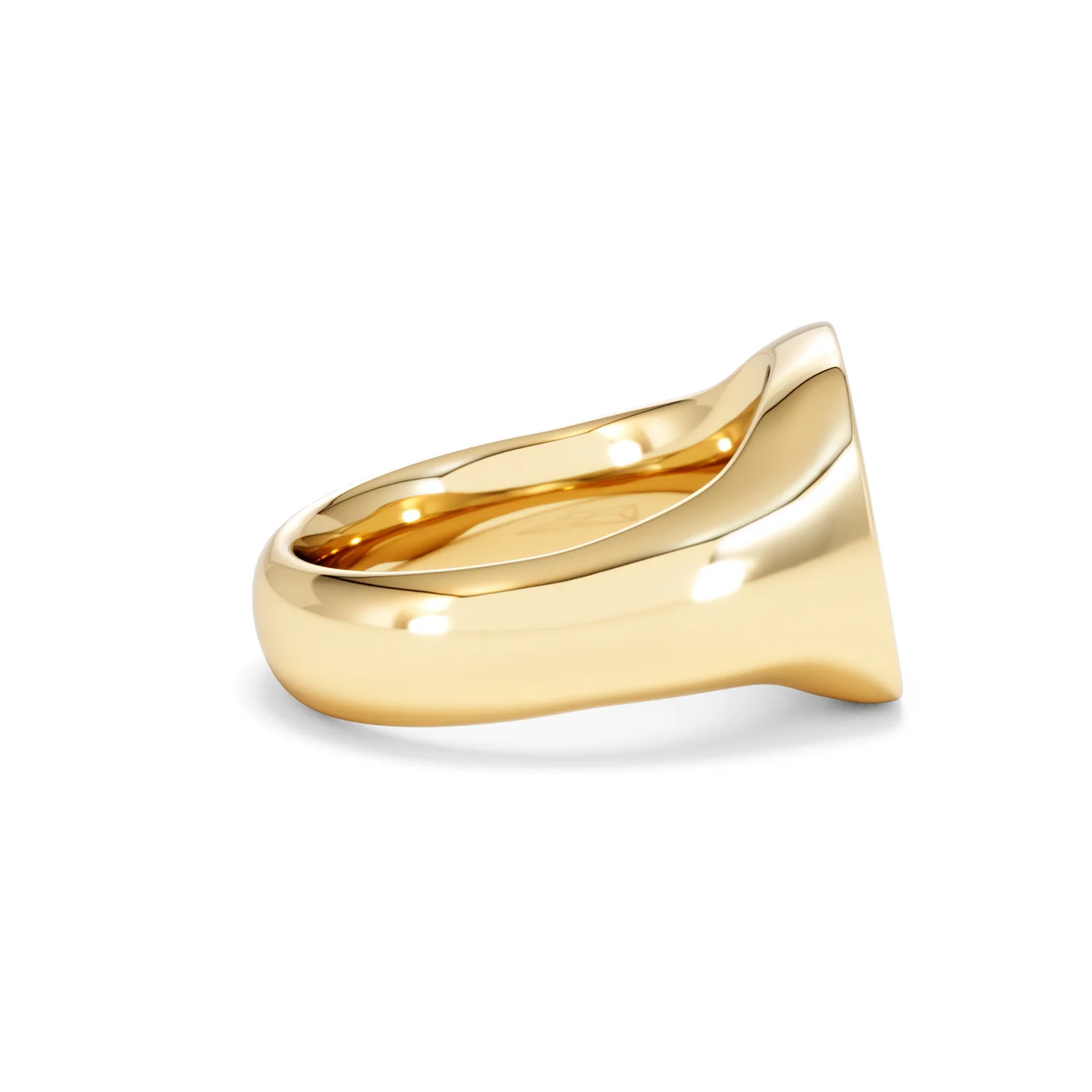 Crest 0.03ct Lab Diamond Men's Square Signet Ring in 18K Yellow Gold Vermeil - Image 28
