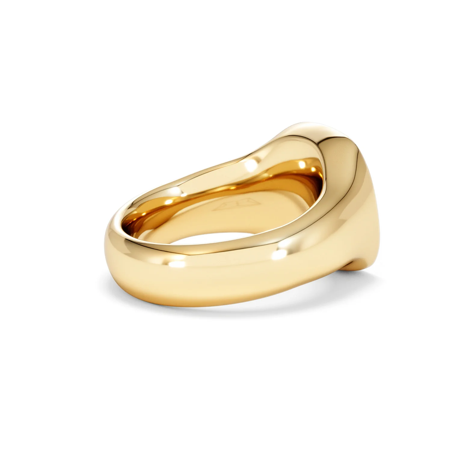 Crest 0.03ct Lab Diamond Men's Square Signet Ring in 18K Yellow Gold Vermeil - Image 35