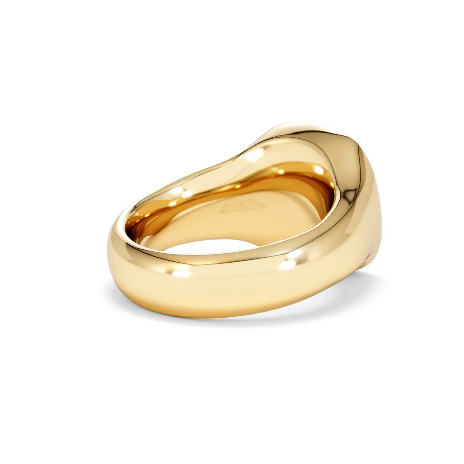 Crest 0.03ct Lab Diamond Men's Square Signet Ring in 18K Yellow Gold Vermeil - Image 38