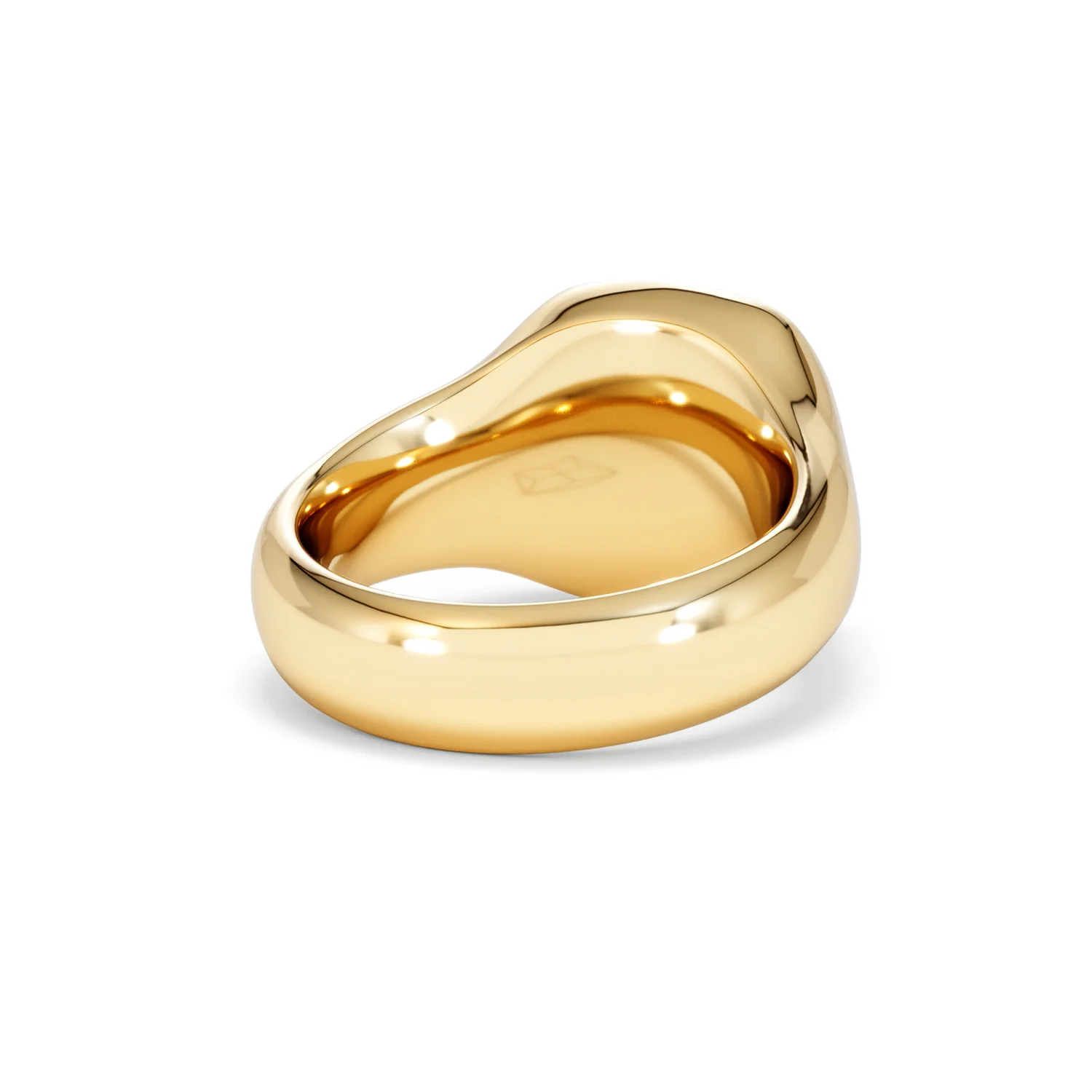 Crest 0.03ct Lab Diamond Men's Square Signet Ring in 18K Yellow Gold Vermeil - Image 42