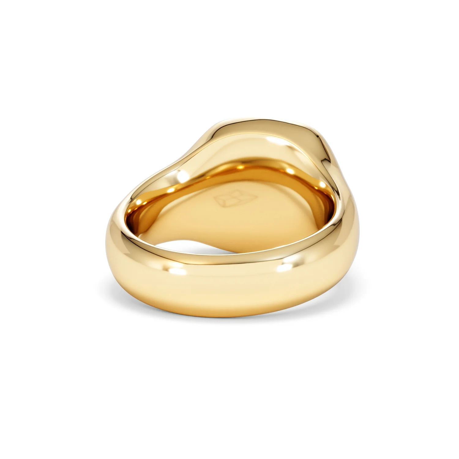 Crest 0.03ct Lab Diamond Men's Square Signet Ring in 18K Yellow Gold Vermeil - Image 44