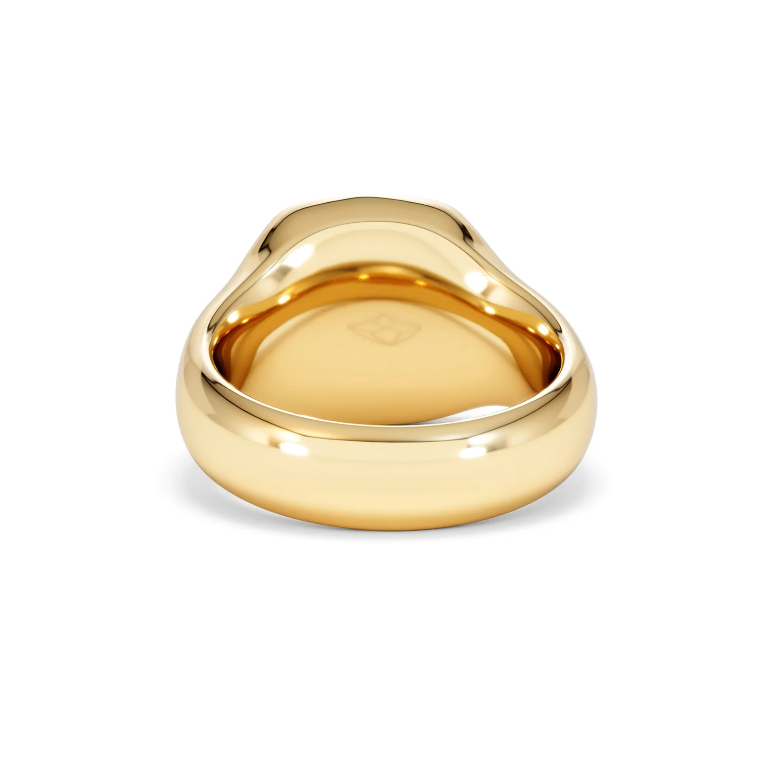 Crest 0.03ct Lab Diamond Men's Square Signet Ring in 18K Yellow Gold Vermeil - Image 49