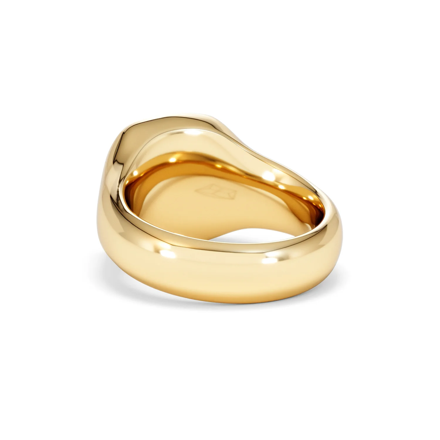 Crest 0.03ct Lab Diamond Men's Square Signet Ring in 18K Yellow Gold Vermeil - Image 54