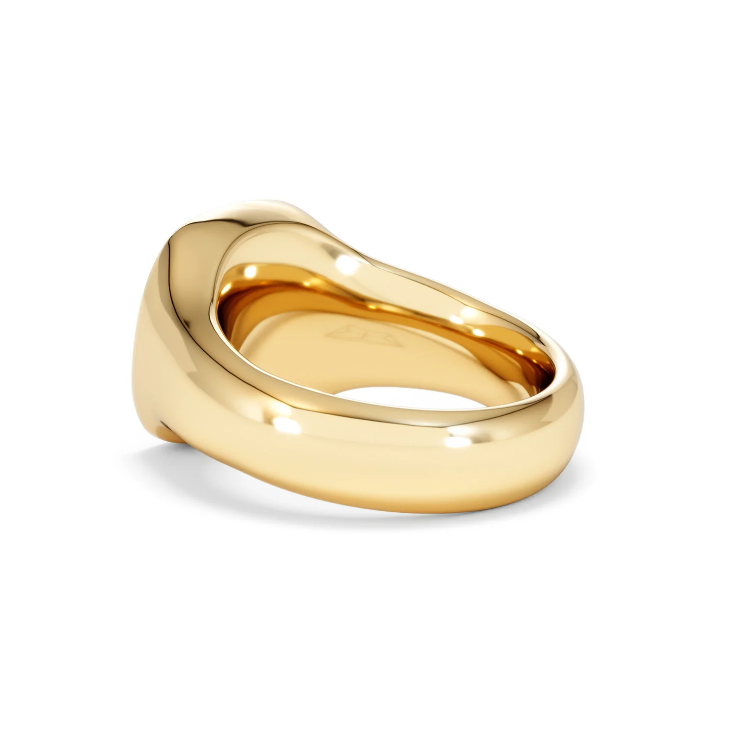 Crest 0.03ct Lab Diamond Men's Square Signet Ring in 18K Yellow Gold Vermeil - Image 59