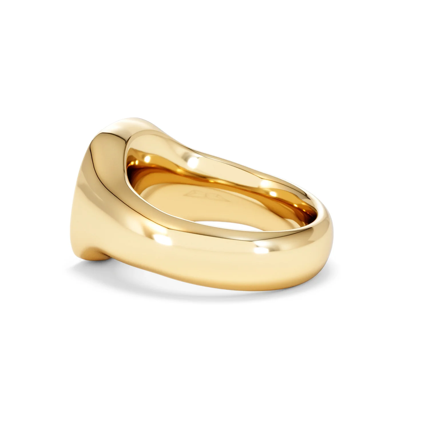 Crest 0.03ct Lab Diamond Men's Square Signet Ring in 18K Yellow Gold Vermeil - Image 62