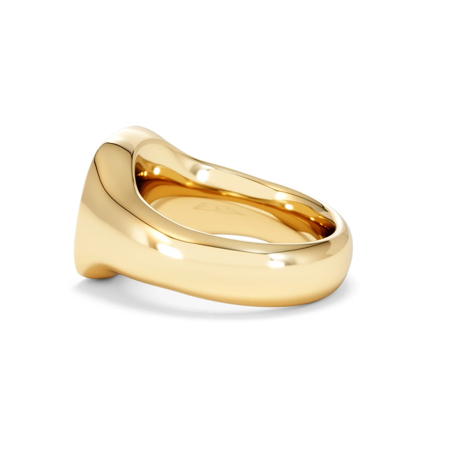 Crest 0.03ct Lab Diamond Men's Square Signet Ring in 18K Yellow Gold Vermeil - Image 63