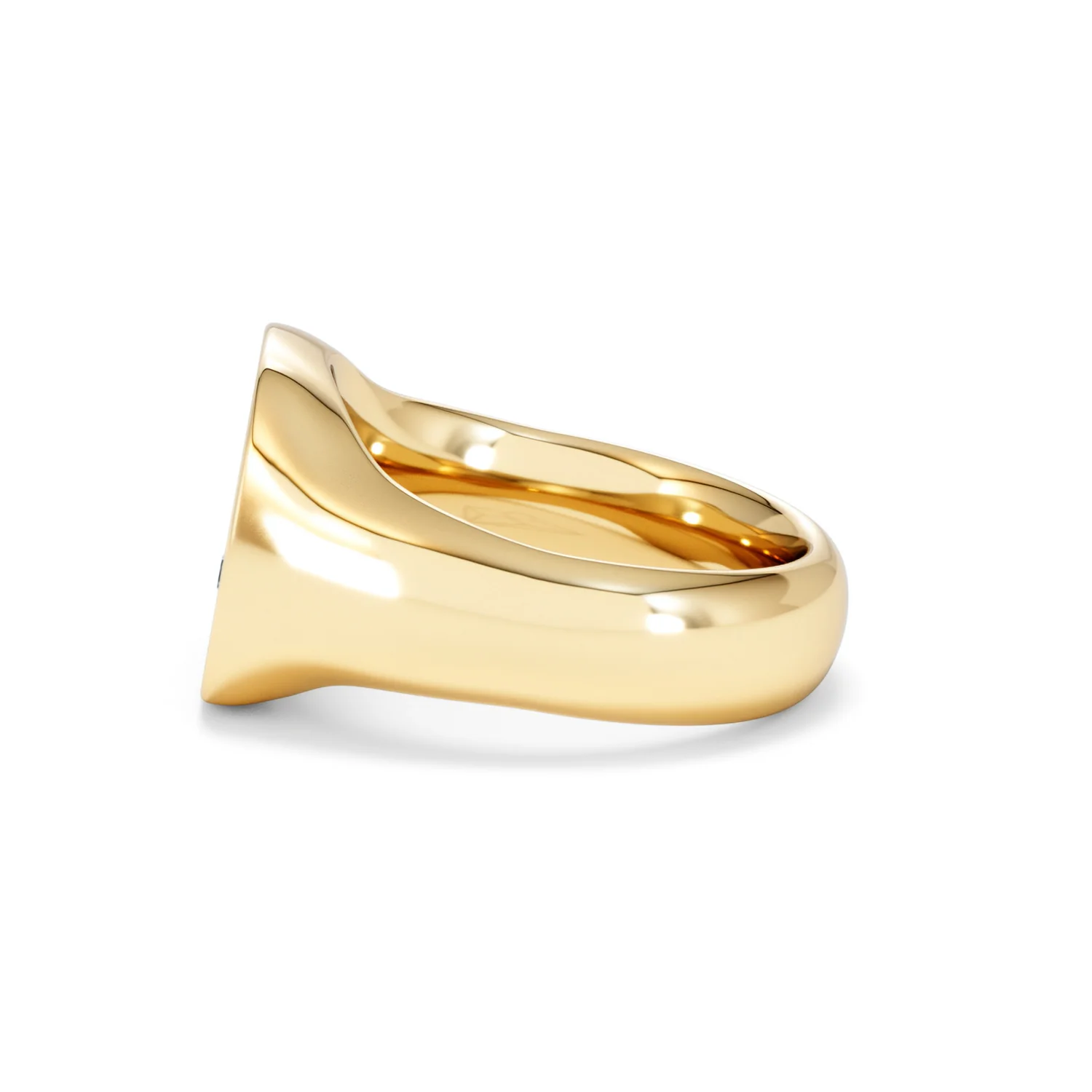 Crest 0.03ct Lab Diamond Men's Square Signet Ring in 18K Yellow Gold Vermeil - Image 68