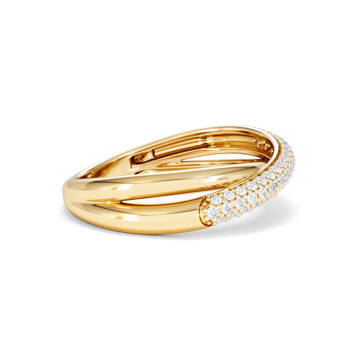 Crossover Set Lab Diamond Pave Ring 0.35ct in 18K Gold Vermeil - Image 26