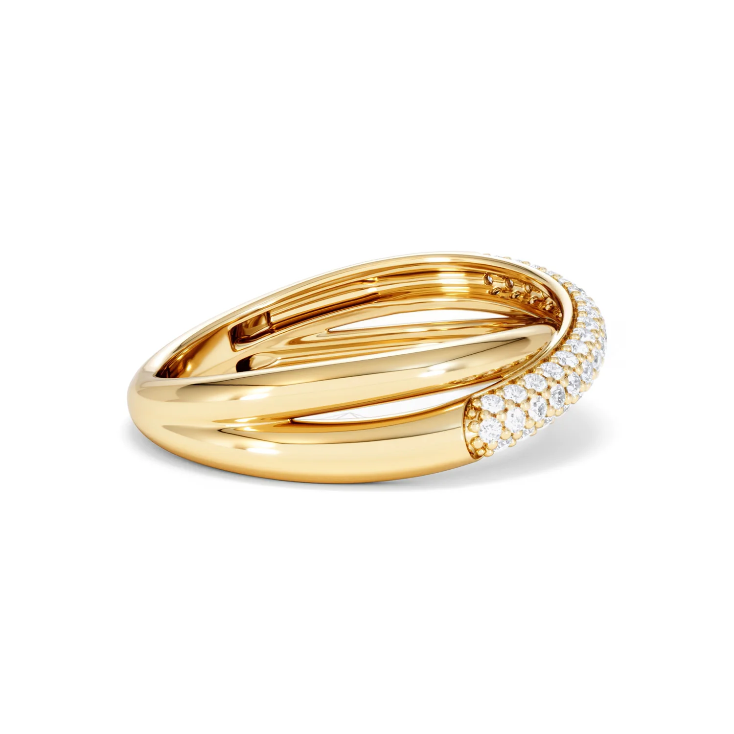 Crossover Set Lab Diamond Pave Ring 0.35ct in 18K Gold Vermeil - Image 29