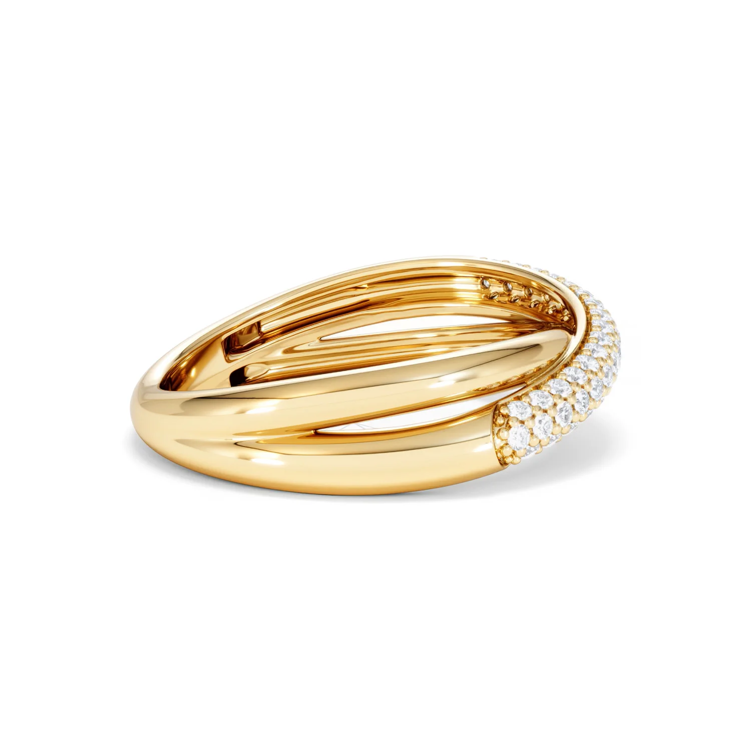 Crossover Set Lab Diamond Pave Ring 0.35ct in 18K Gold Vermeil - Image 30