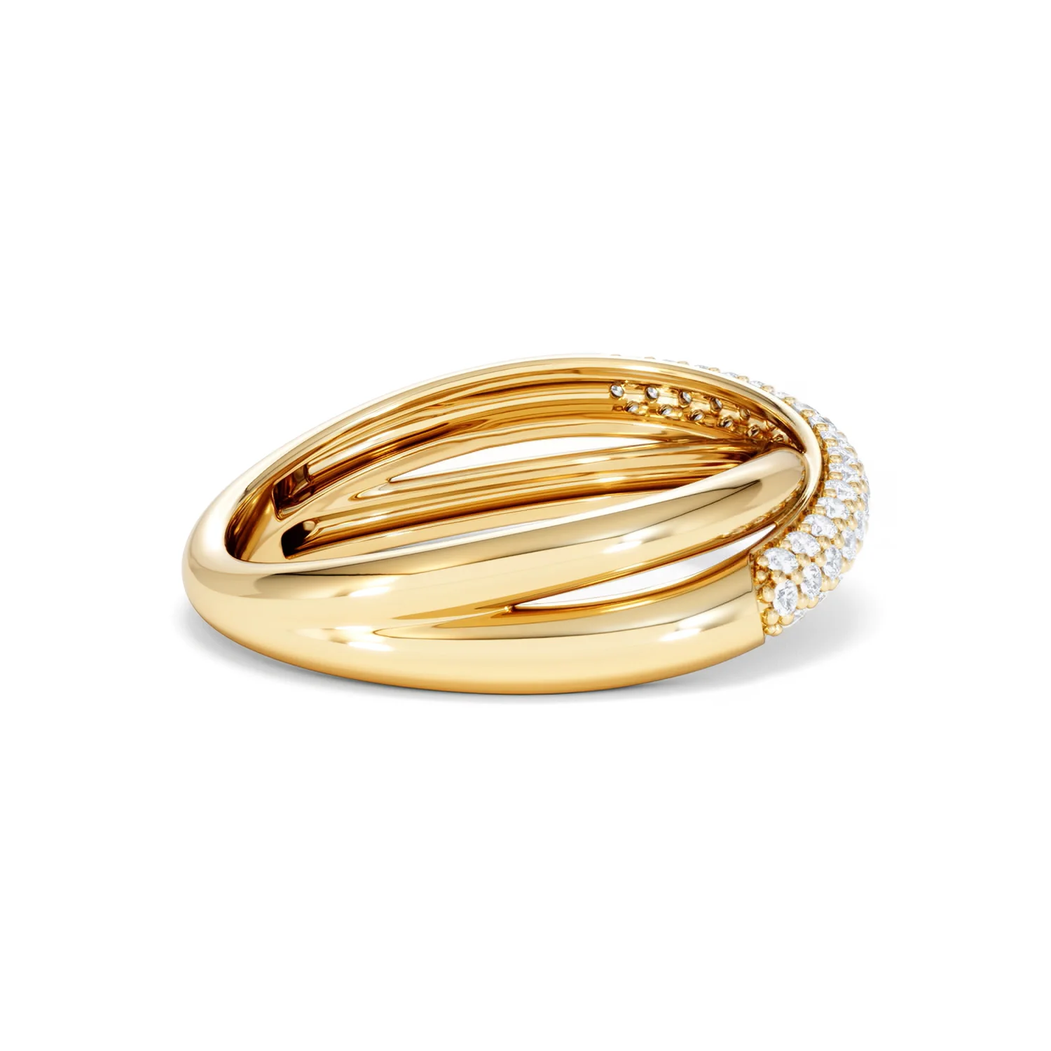 Crossover Set Lab Diamond Pave Ring 0.35ct in 18K Gold Vermeil - Image 33