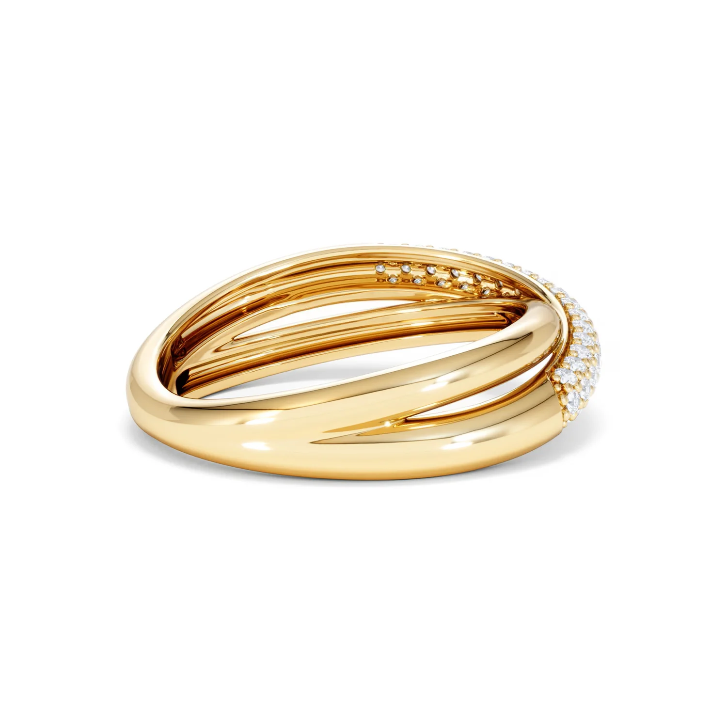 Crossover Set Lab Diamond Pave Ring 0.35ct in 18K Gold Vermeil - Image 36