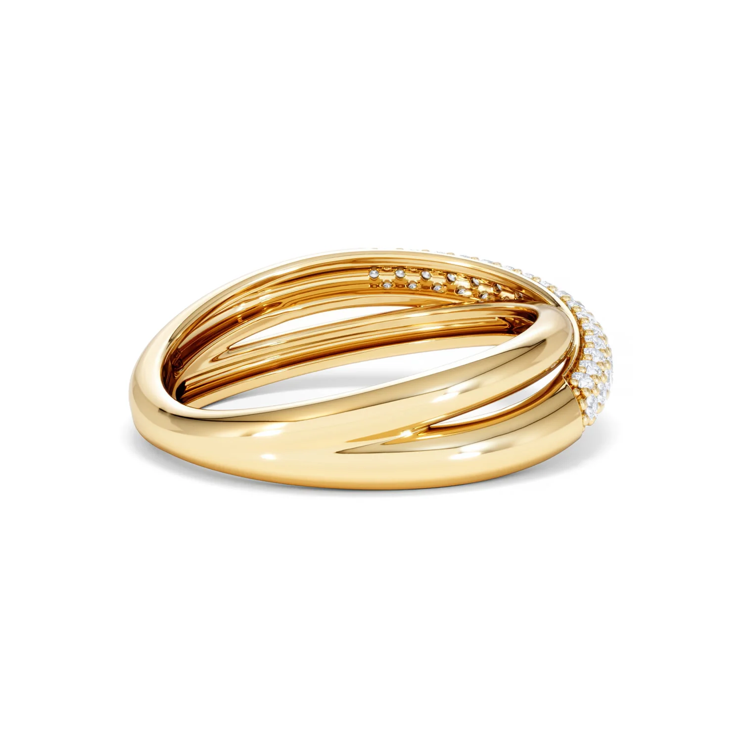 Crossover Set Lab Diamond Pave Ring 0.35ct in 18K Gold Vermeil - Image 37