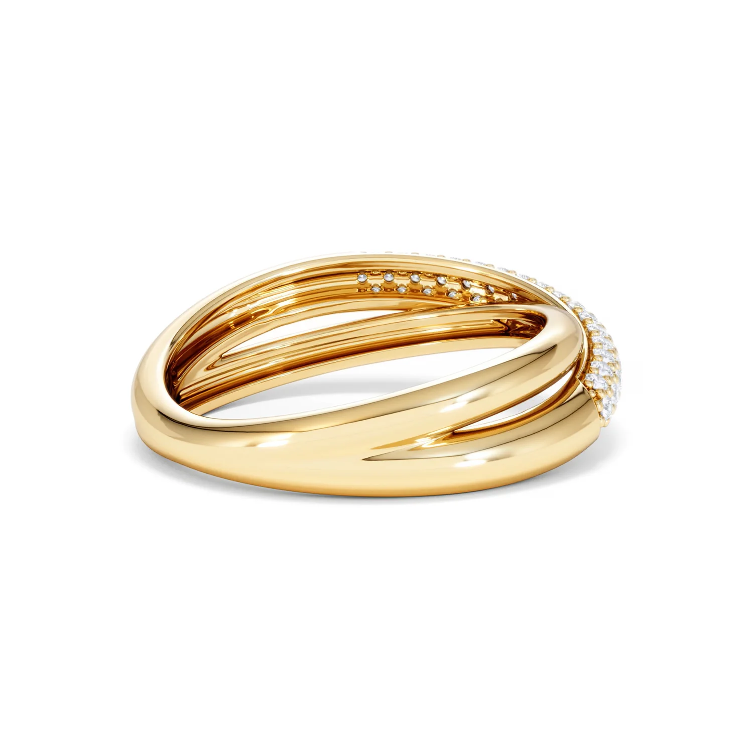Crossover Set Lab Diamond Pave Ring 0.35ct in 18K Gold Vermeil - Image 38