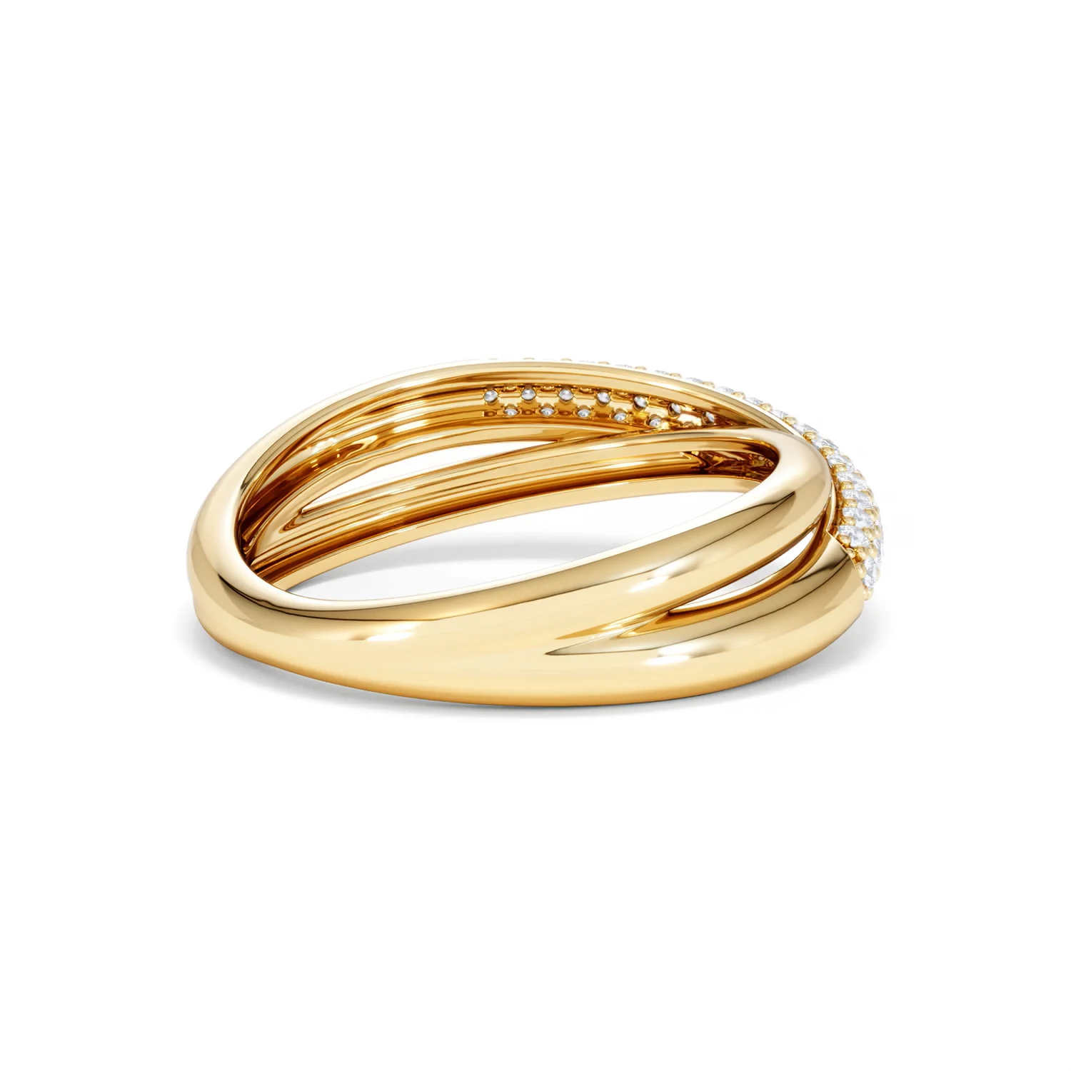 Crossover Set Lab Diamond Pave Ring 0.35ct in 18K Gold Vermeil - Image 39