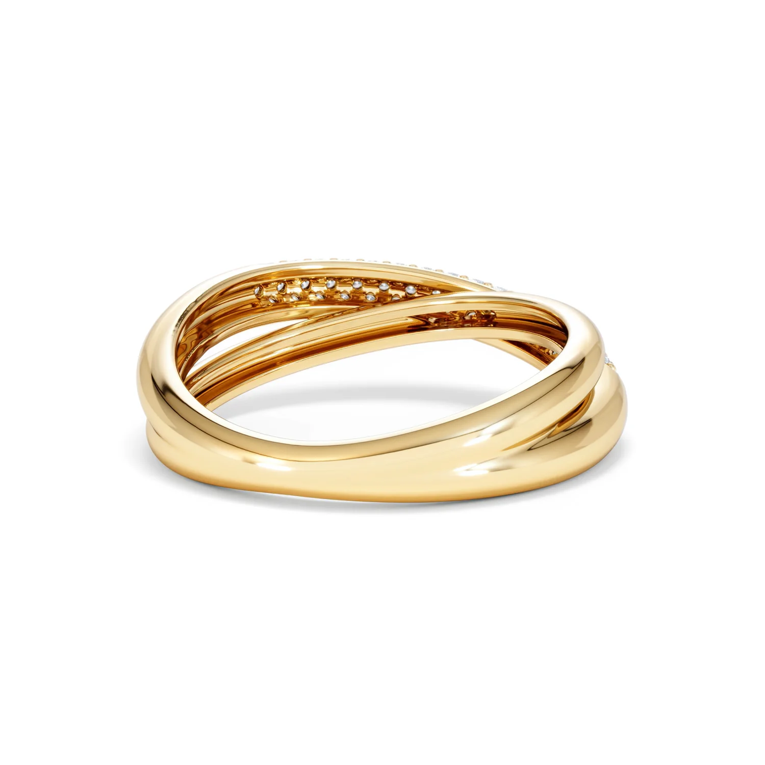 Crossover Set Lab Diamond Pave Ring 0.35ct in 18K Gold Vermeil - Image 45