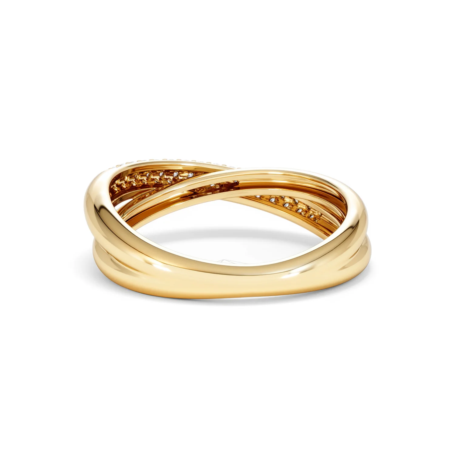 Crossover Set Lab Diamond Pave Ring 0.35ct in 18K Gold Vermeil - Image 52