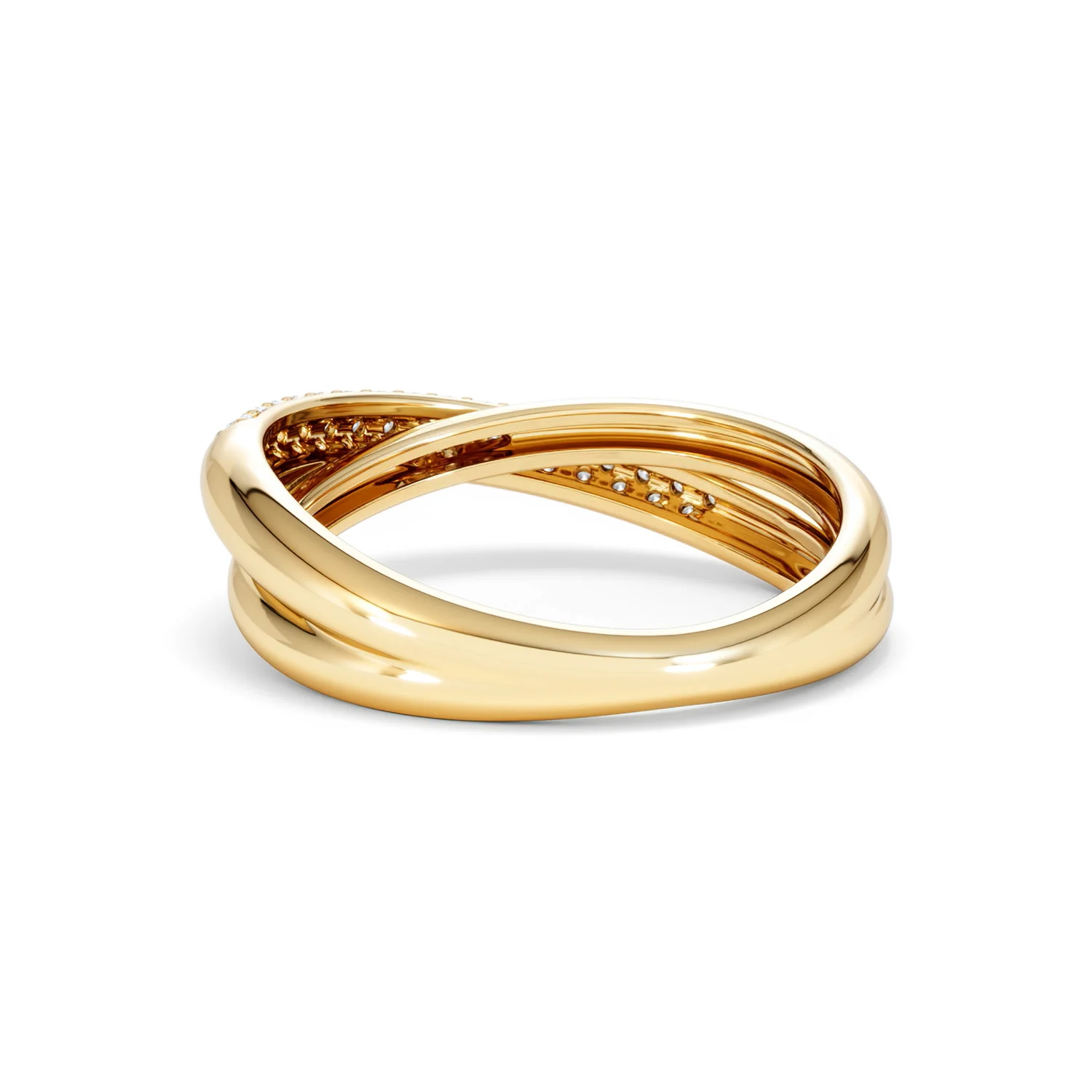 Crossover Set Lab Diamond Pave Ring 0.35ct in 18K Gold Vermeil - Image 55