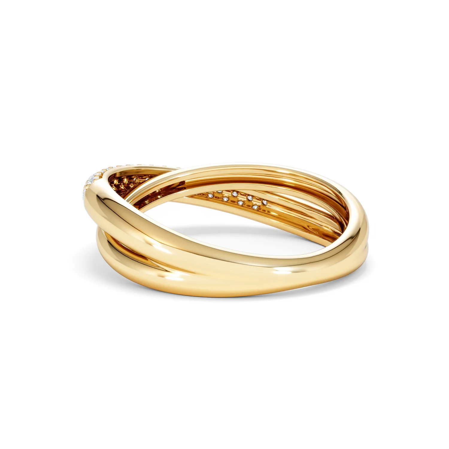 Crossover Set Lab Diamond Pave Ring 0.35ct in 18K Gold Vermeil - Image 58