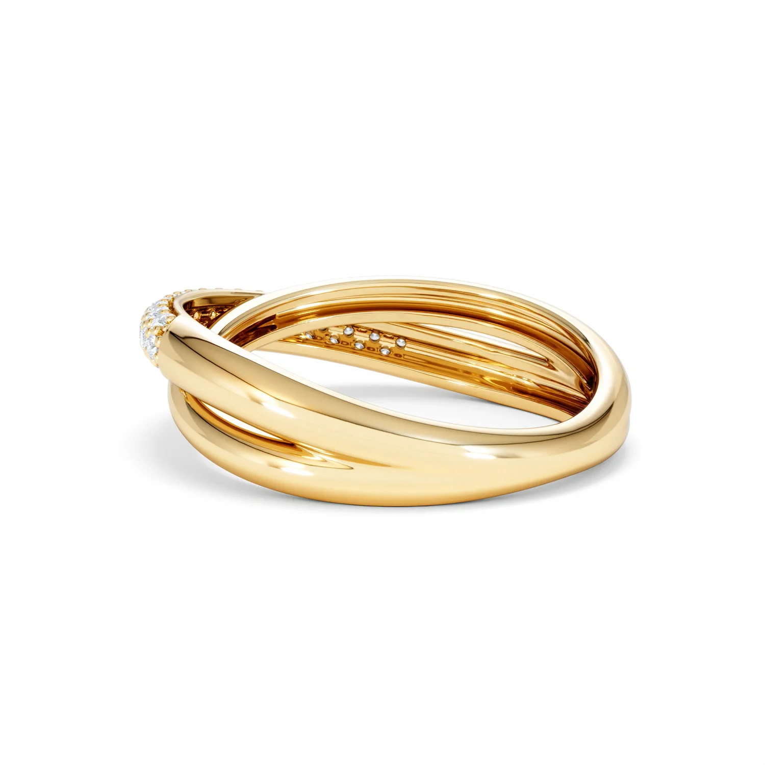 Crossover Set Lab Diamond Pave Ring 0.35ct in 18K Gold Vermeil - Image 61