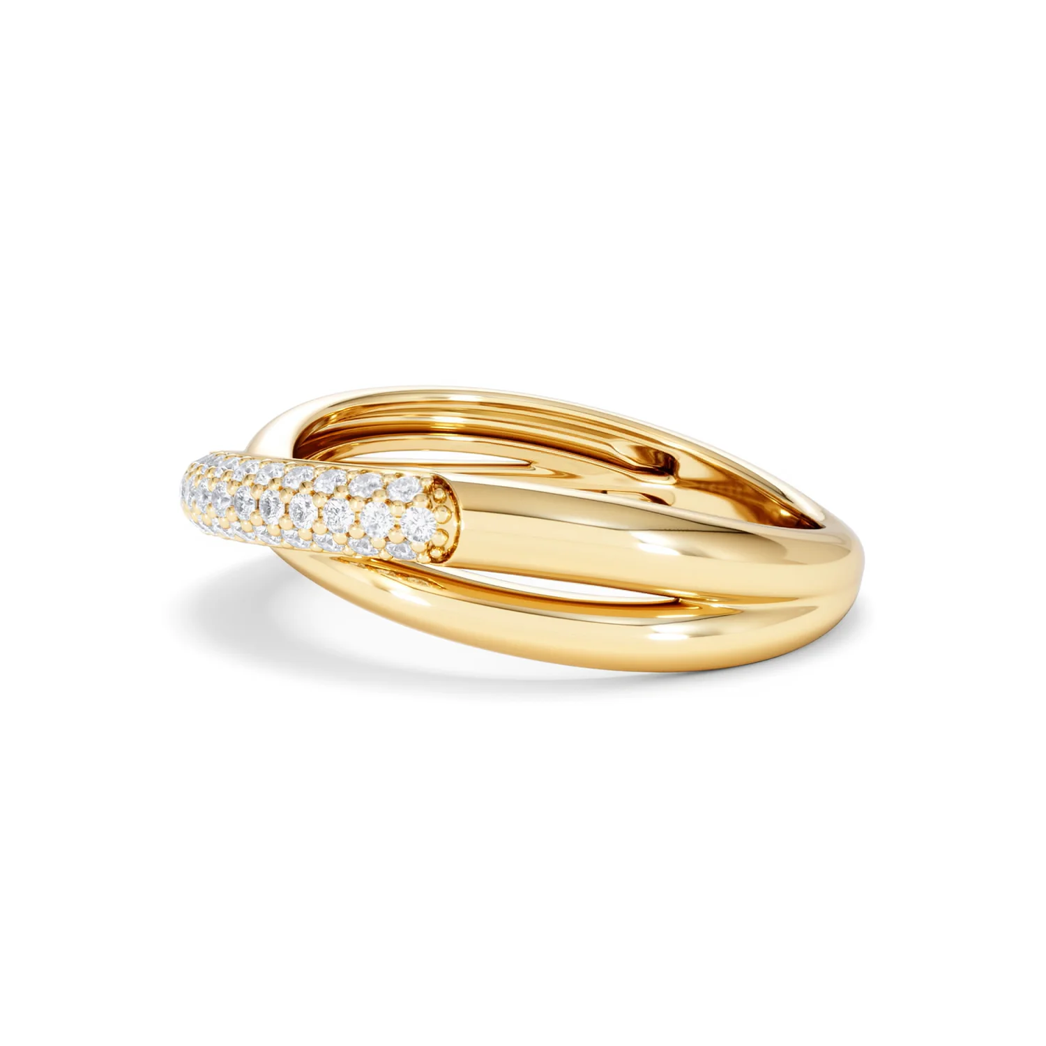 Crossover Set Lab Diamond Pave Ring 0.35ct in 18K Gold Vermeil - Image 73