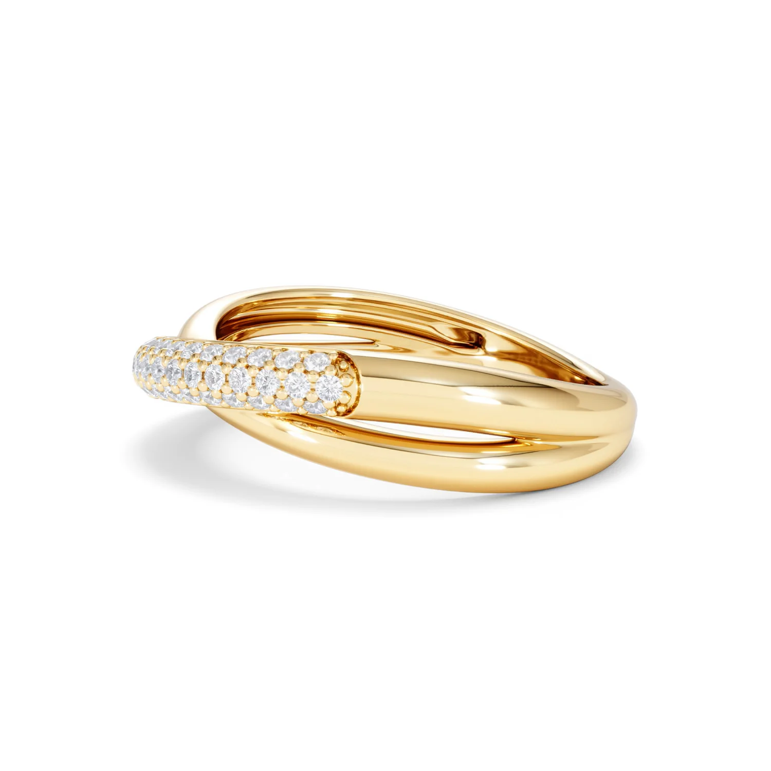 Crossover Set Lab Diamond Pave Ring 0.35ct in 18K Gold Vermeil - Image 74