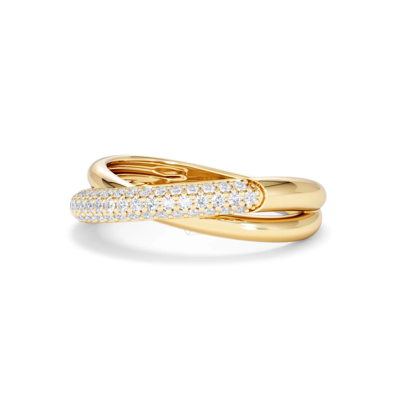 Crossover Set Lab Diamond Pave Ring 0.35ct in 18K Gold Vermeil - Image 82