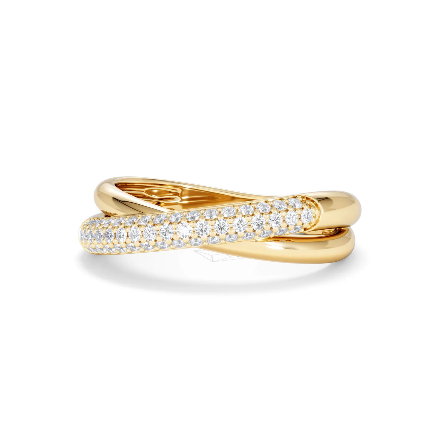 Crossover Set Lab Diamond Pave Ring 0.35ct in 18K Gold Vermeil - Image 85